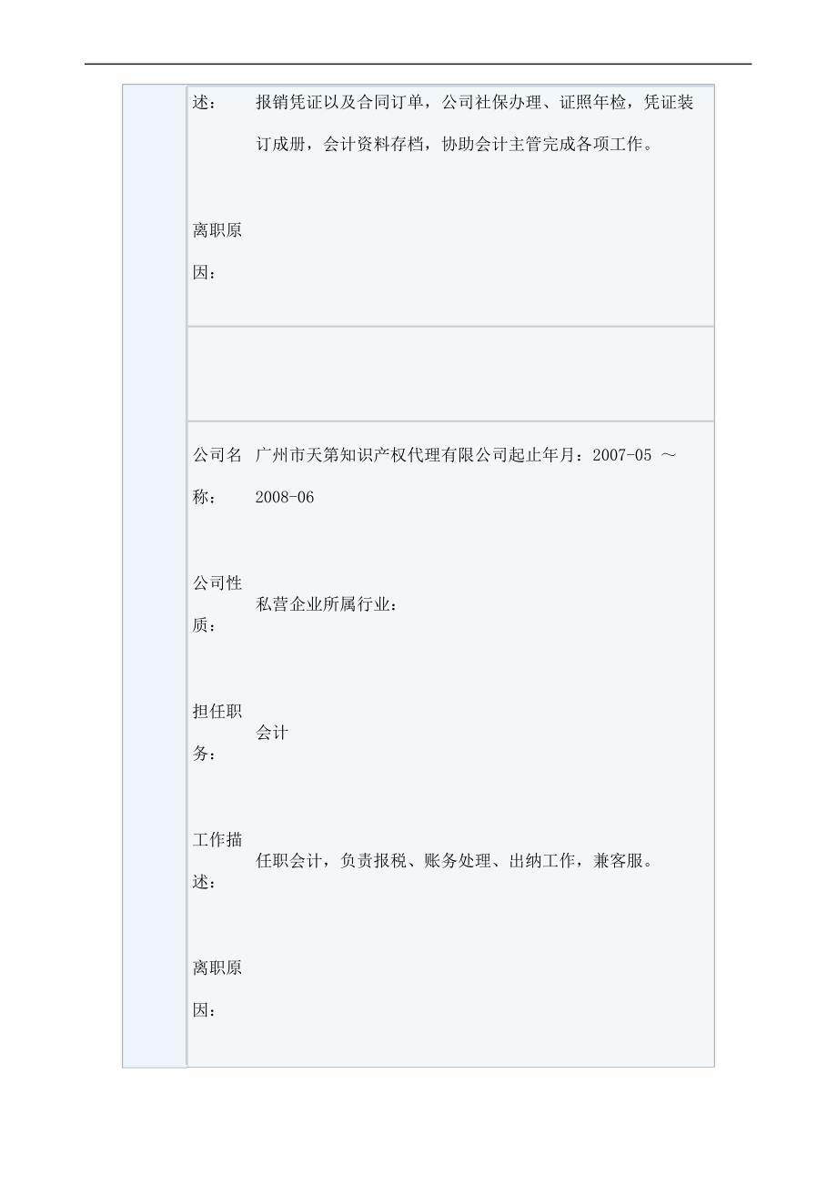 会计出纳简历表格_第3页