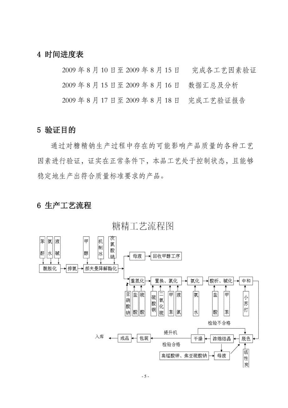 天津北方食品公司糖精钠生产工艺验证方案及报告.doc_第5页