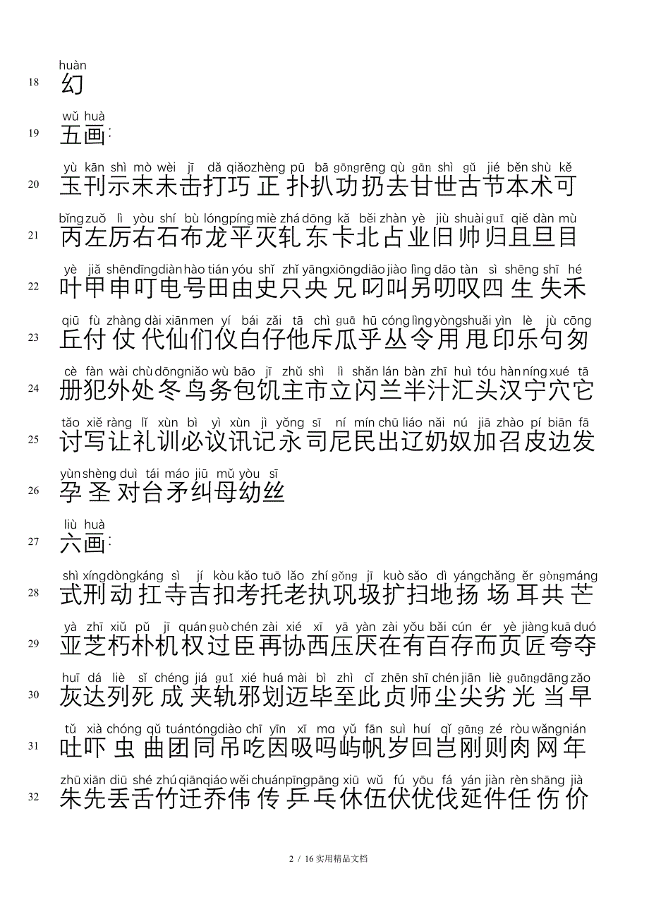 3500个常用汉字表拼音_第2页