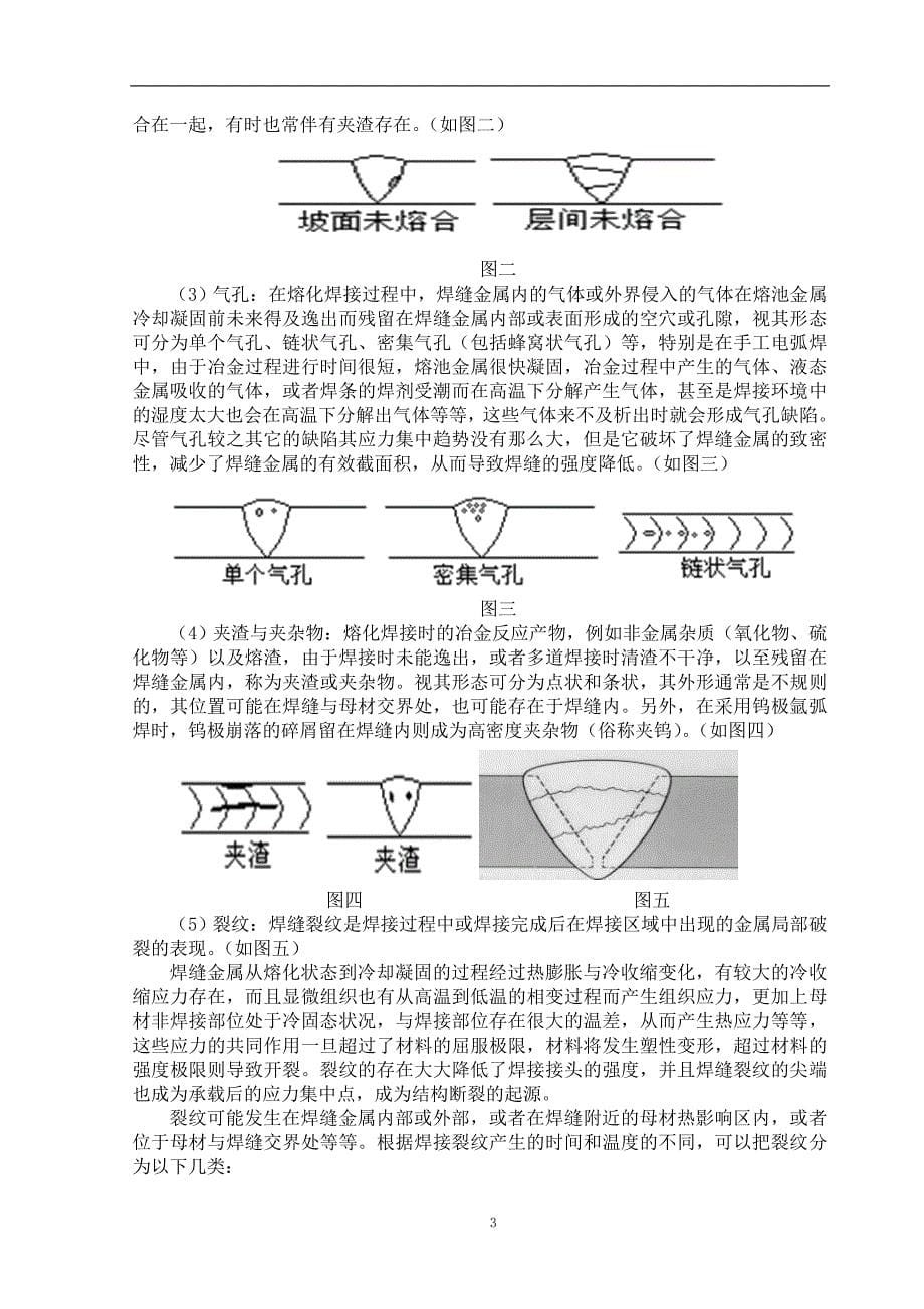 常见焊接缺陷危害及采取的工艺毕业论文_第5页