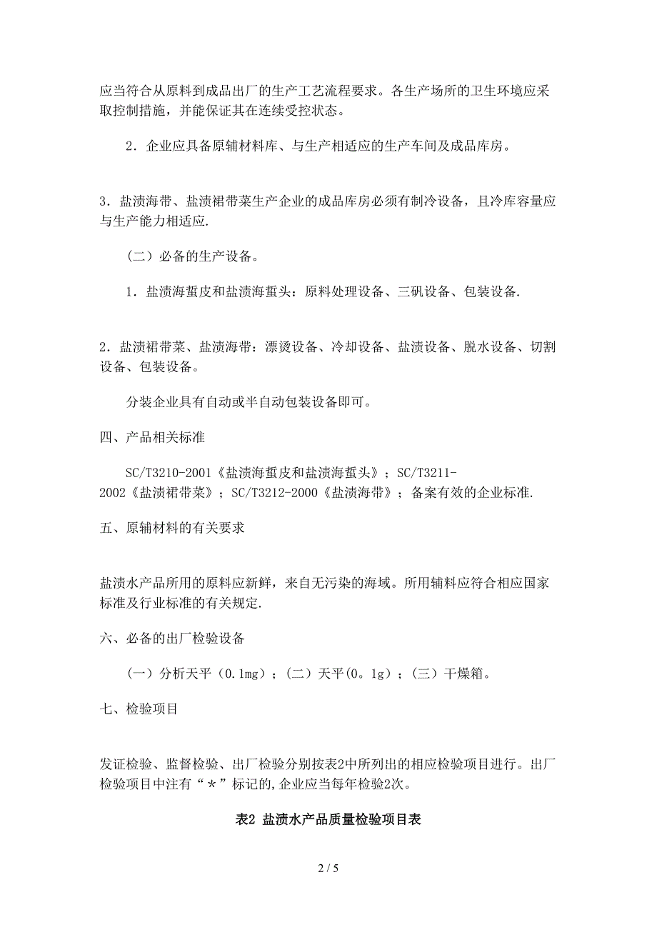 盐渍水产品生产许可证审查细则_第2页