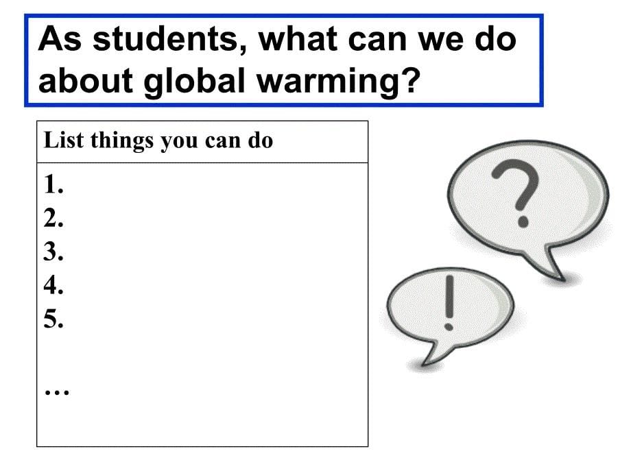 新课标模块6Unit4GlobalwarmingUsinglanguage(区公开课)共26张课件_第5页