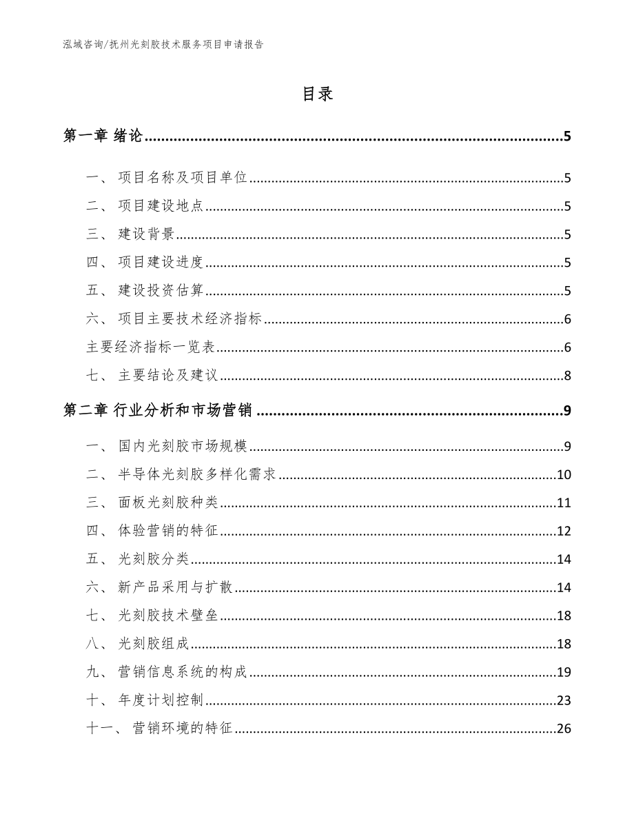 抚州光刻胶技术服务项目申请报告（范文模板）_第1页