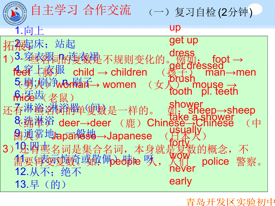 新目标英语七年级下Unit2复习课件ppt_第2页