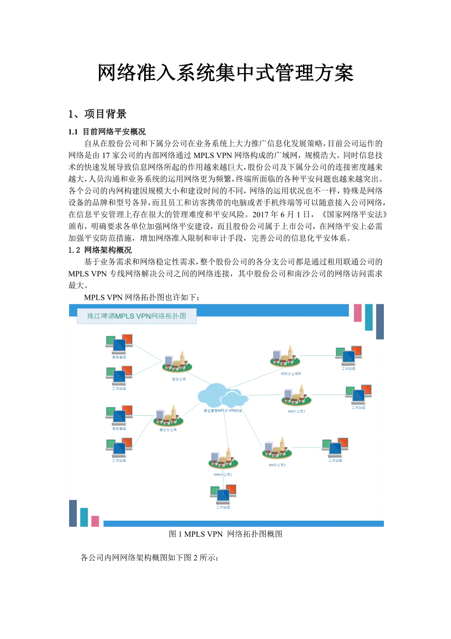 网络准入控制系统集中式管理方案_第1页