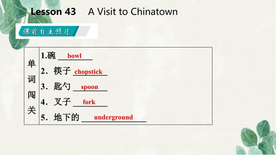 九年级英语下册Unit8CultureShapesUsLesson43AVisittoChinatown课件新版冀教版_第3页