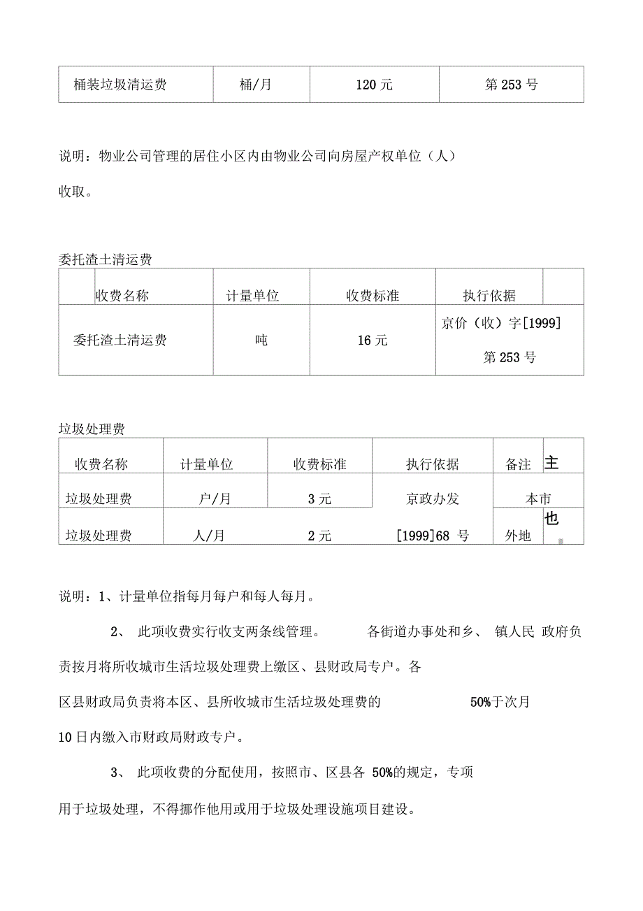 北京市渣土清运消纳收费参考表_第3页