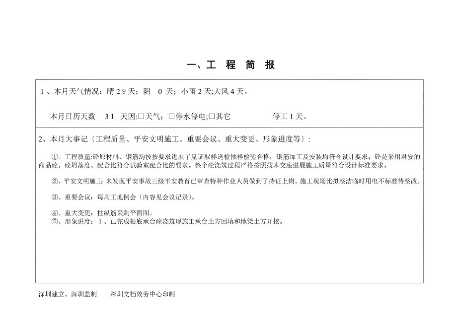 大金洲工业区北区厂房及单身宿舍楼工程建设监理月报_第2页