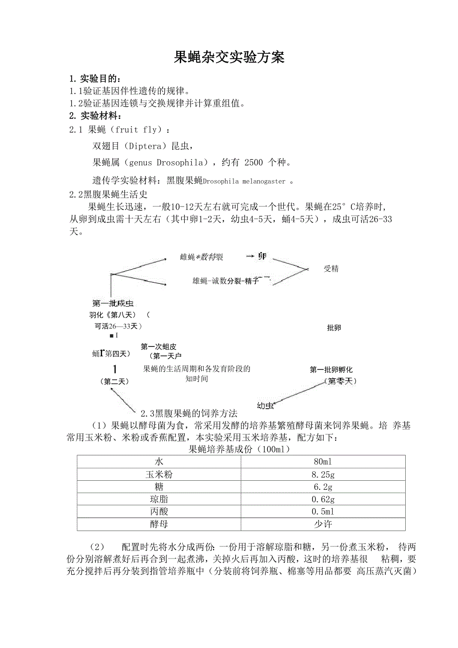 上海交通大学遗传学下午3组果蝇杂交实验_第1页