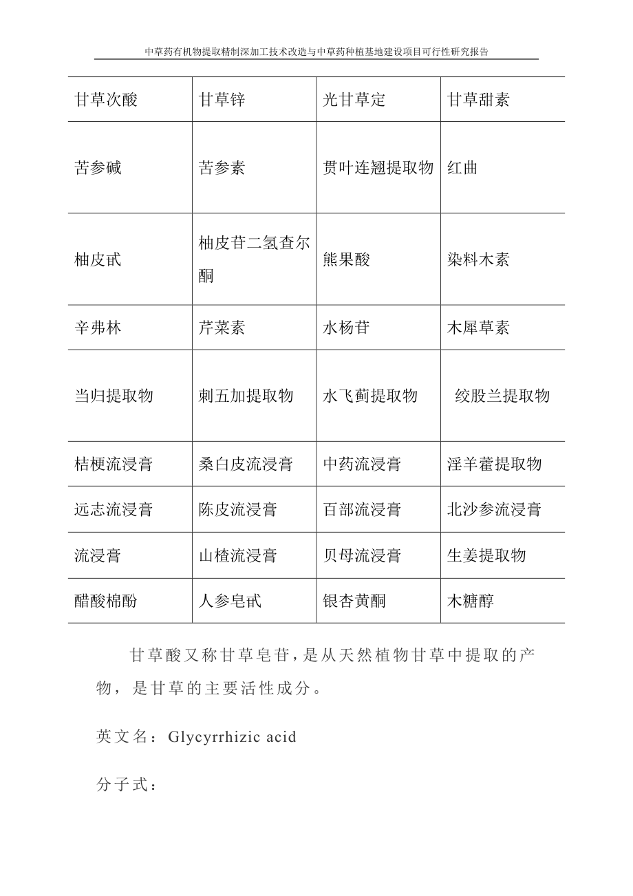 中草药有机物提取精制深加工技术改造与中草药种植基地项目可行性研究报告_第3页