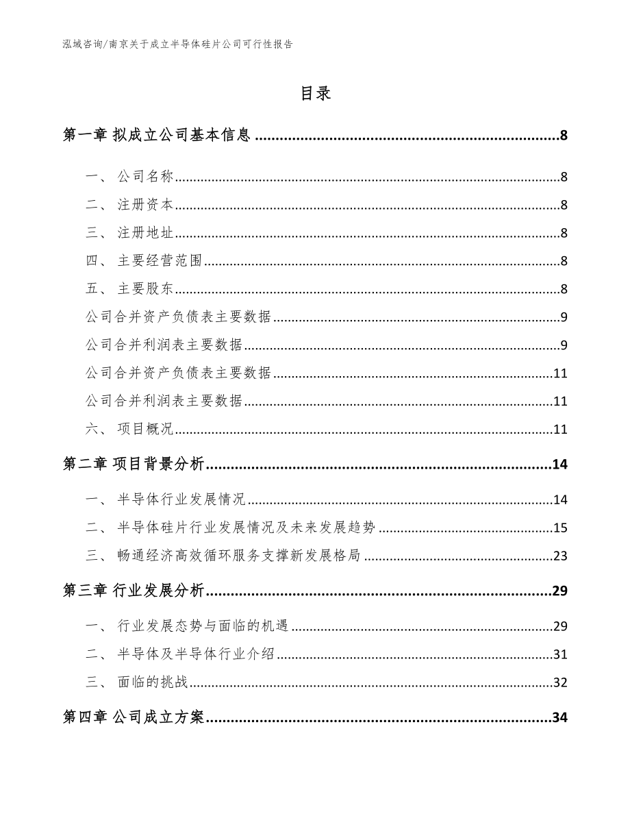 南京关于成立半导体硅片公司可行性报告（范文参考）_第2页