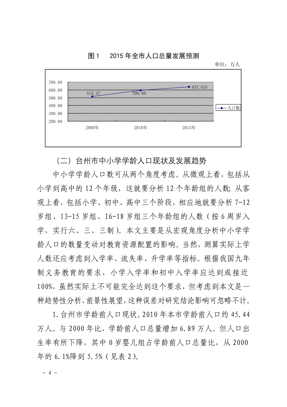 台州市中小学学龄人口发展趋势及对教育资源需求的研究_第4页