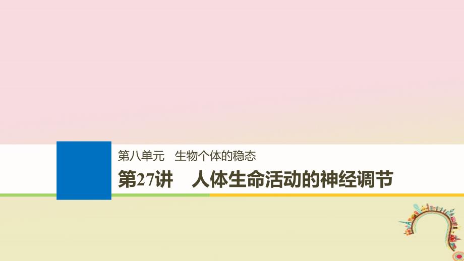 生物第八单元 生物个体的稳态 第27讲 人体生命活动的神经调节备考一体 苏教版_第1页