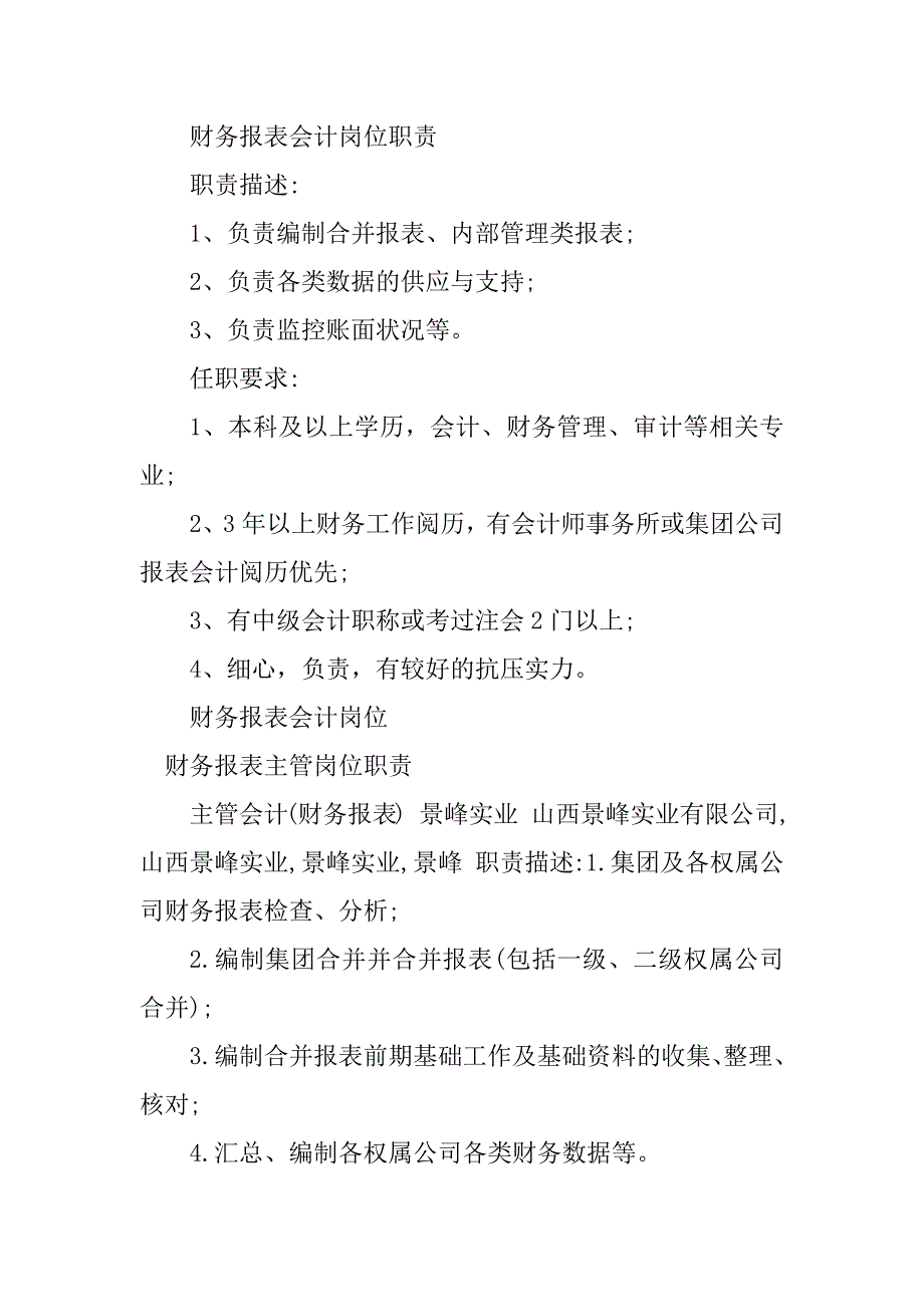 2023年报表财务岗位职责篇_第2页