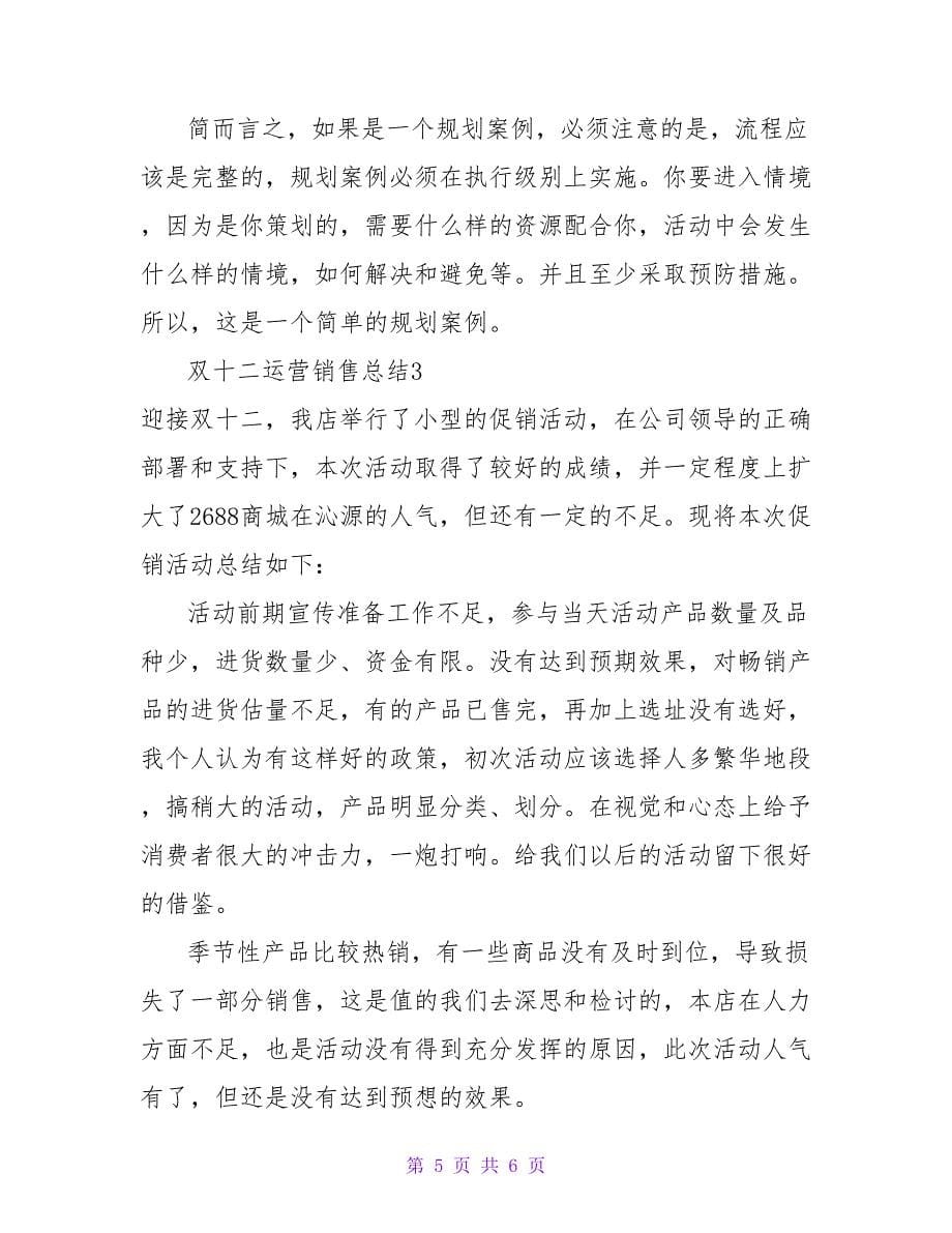 双十二运营销售总结三篇_第5页