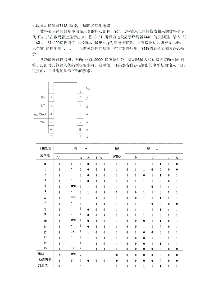 七段显示译码器7448功能_第1页
