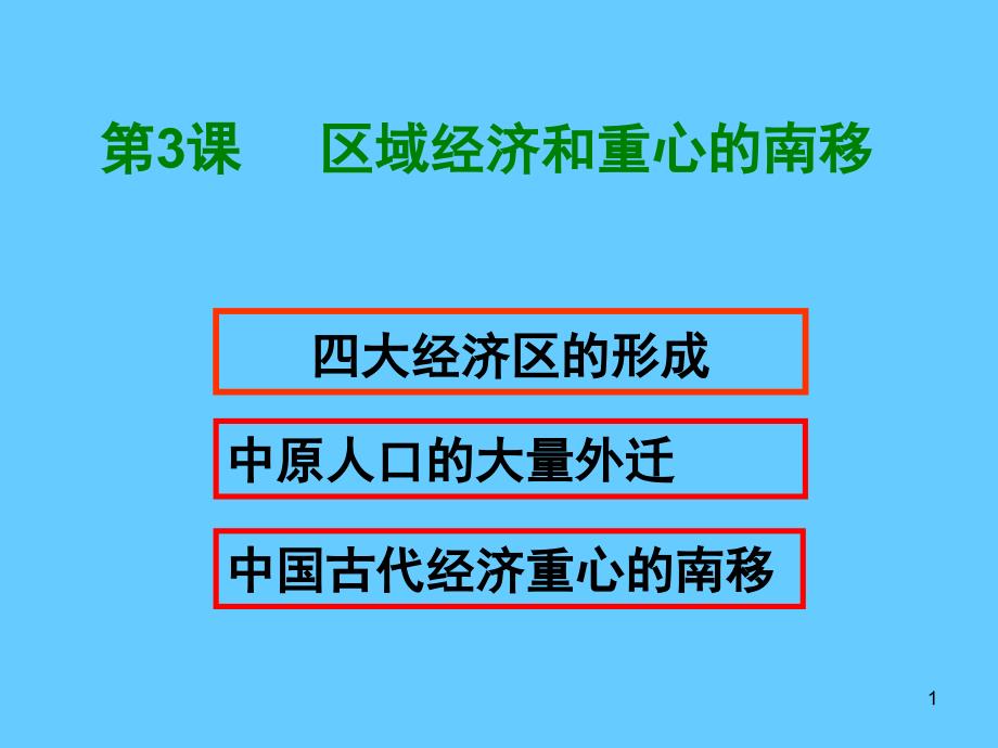 高中历史必修二经济第3课 区域经济和经济重心的南移_第1页