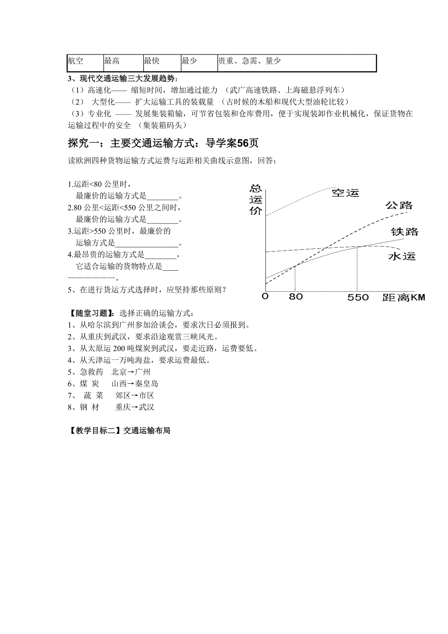 交通运输方式与布局——教学设计和反思_第2页