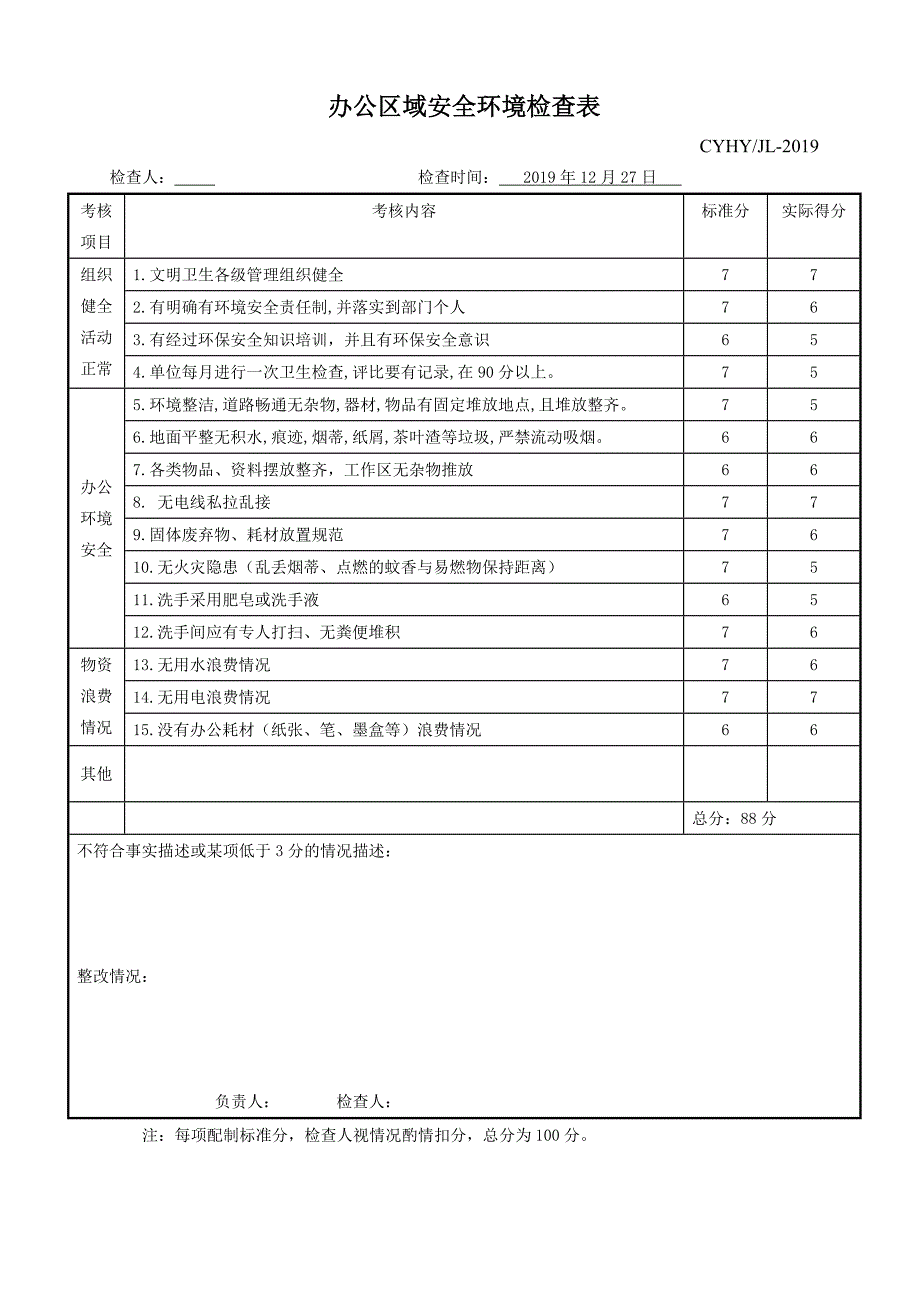 办公区域安全环境检查表_第2页