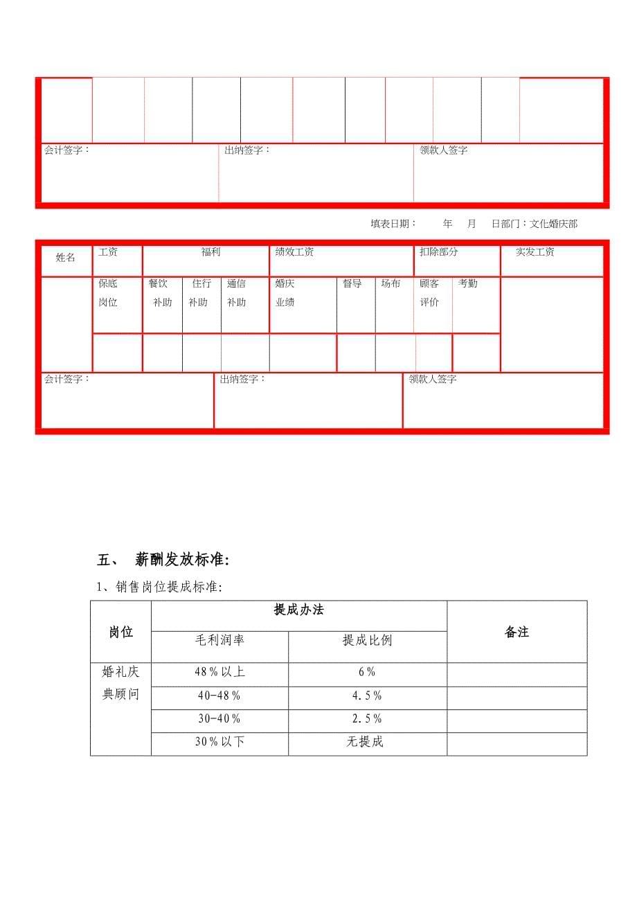 婚庆公司参考薪酬管理制度(DOC 9页)_第5页