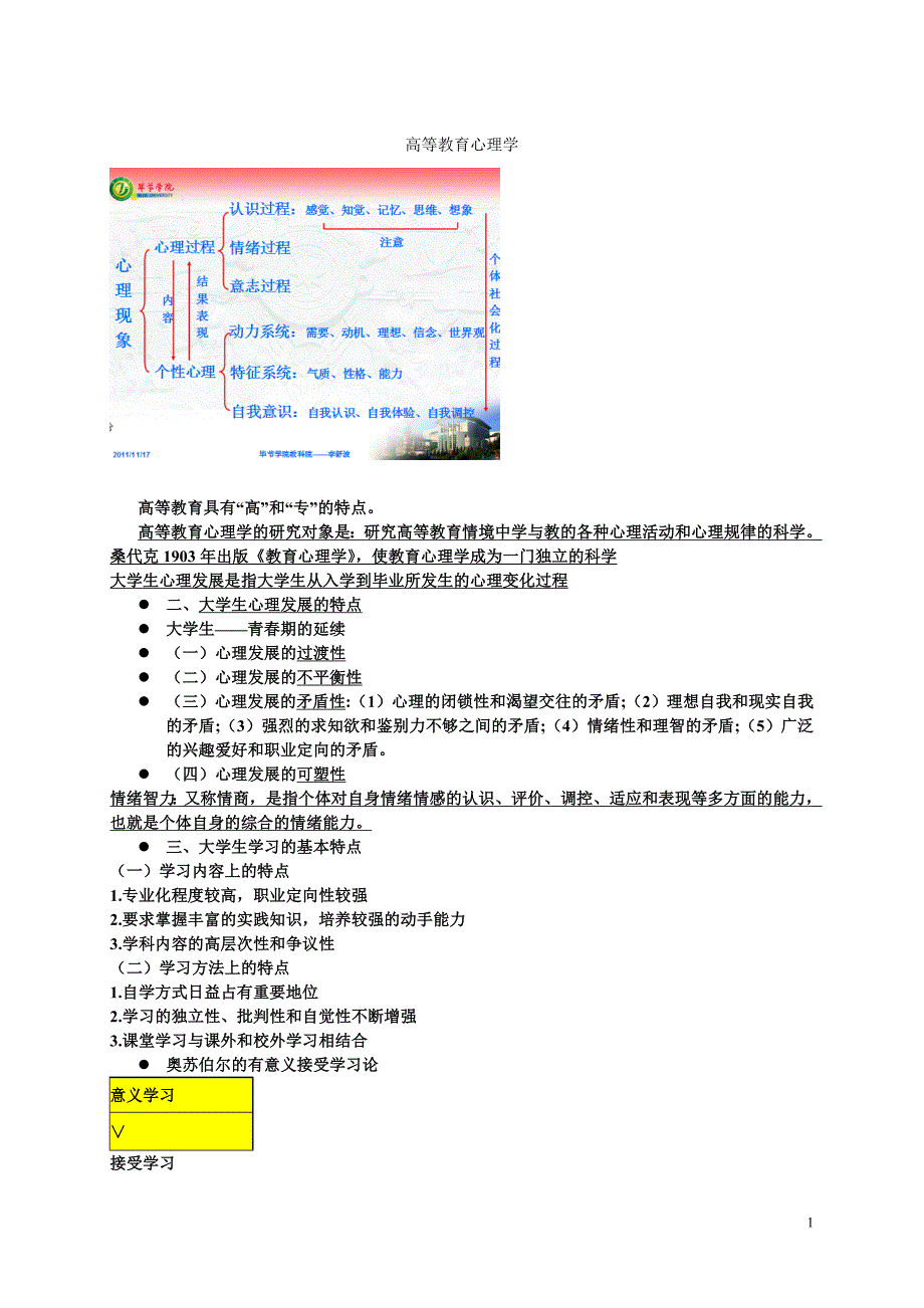 高等教育心理学复习_第1页