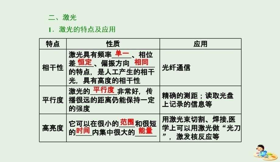 山东省专用高中物理第十三章光第78节光的颜色色散激光课件新人教版选修340412361_第5页