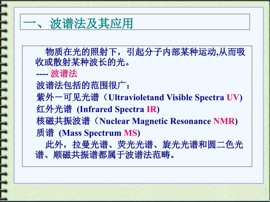 第一章-波谱分析简介课件_第1页