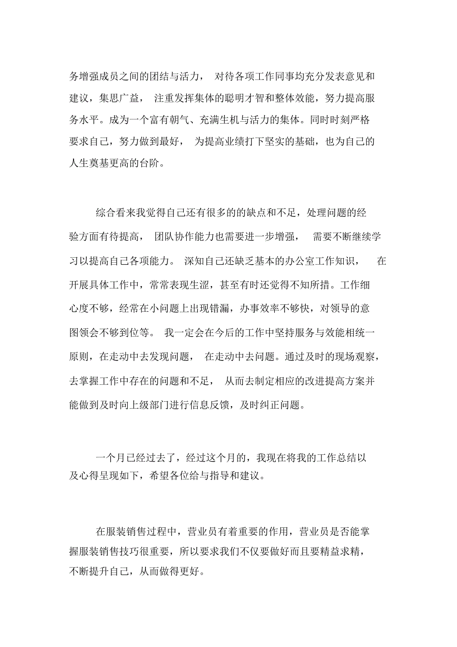 服装销售职业工作总结_第2页