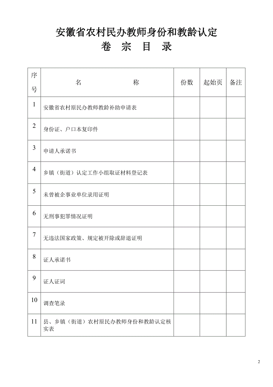 安徽省农村民办教师身份和教龄认定相关表格.doc_第2页