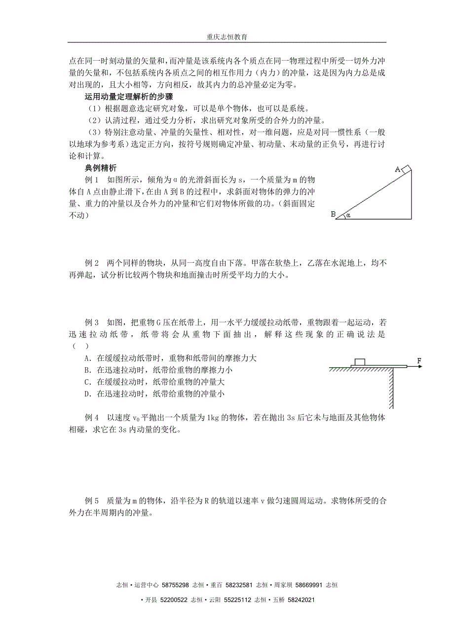 重庆志恒教育动量和冲量 动量定理知识梳理.doc_第2页