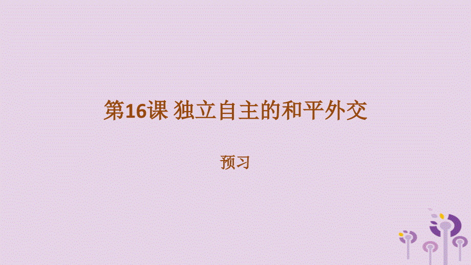 内蒙古赤峰市敖汉旗八年级历史下册第五单元国防建设与外交成就第16课独立自主的和平外交预习课件新人教版_第1页