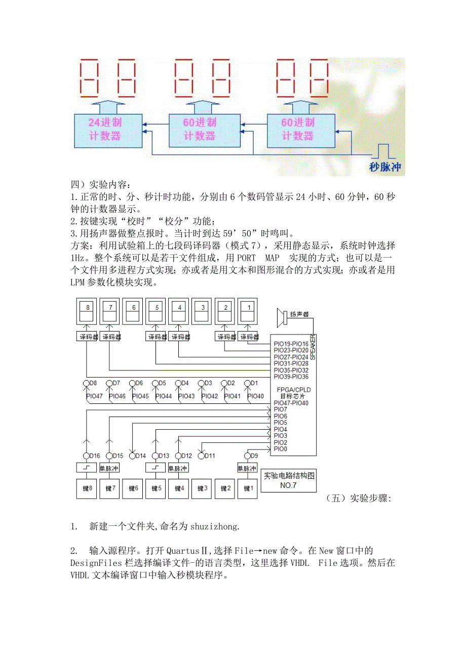 EDA数字钟的设计实验报告_第2页