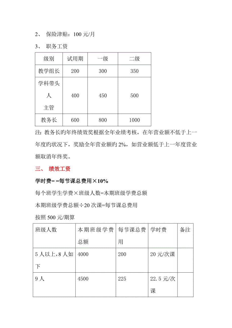 英语培训学校薪酬绩效管理标准手册_第4页