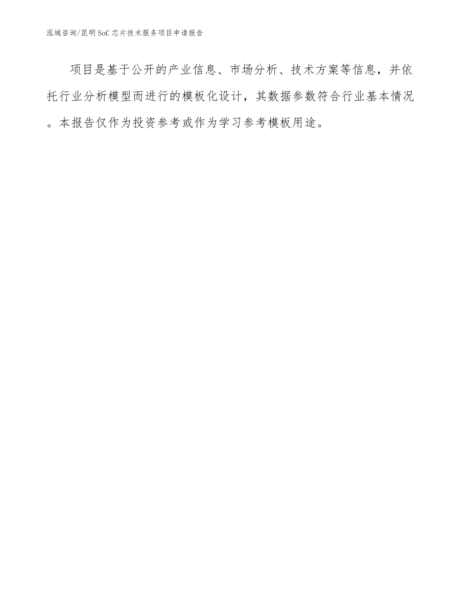 昆明SoC芯片技术服务项目申请报告_范文参考_第5页