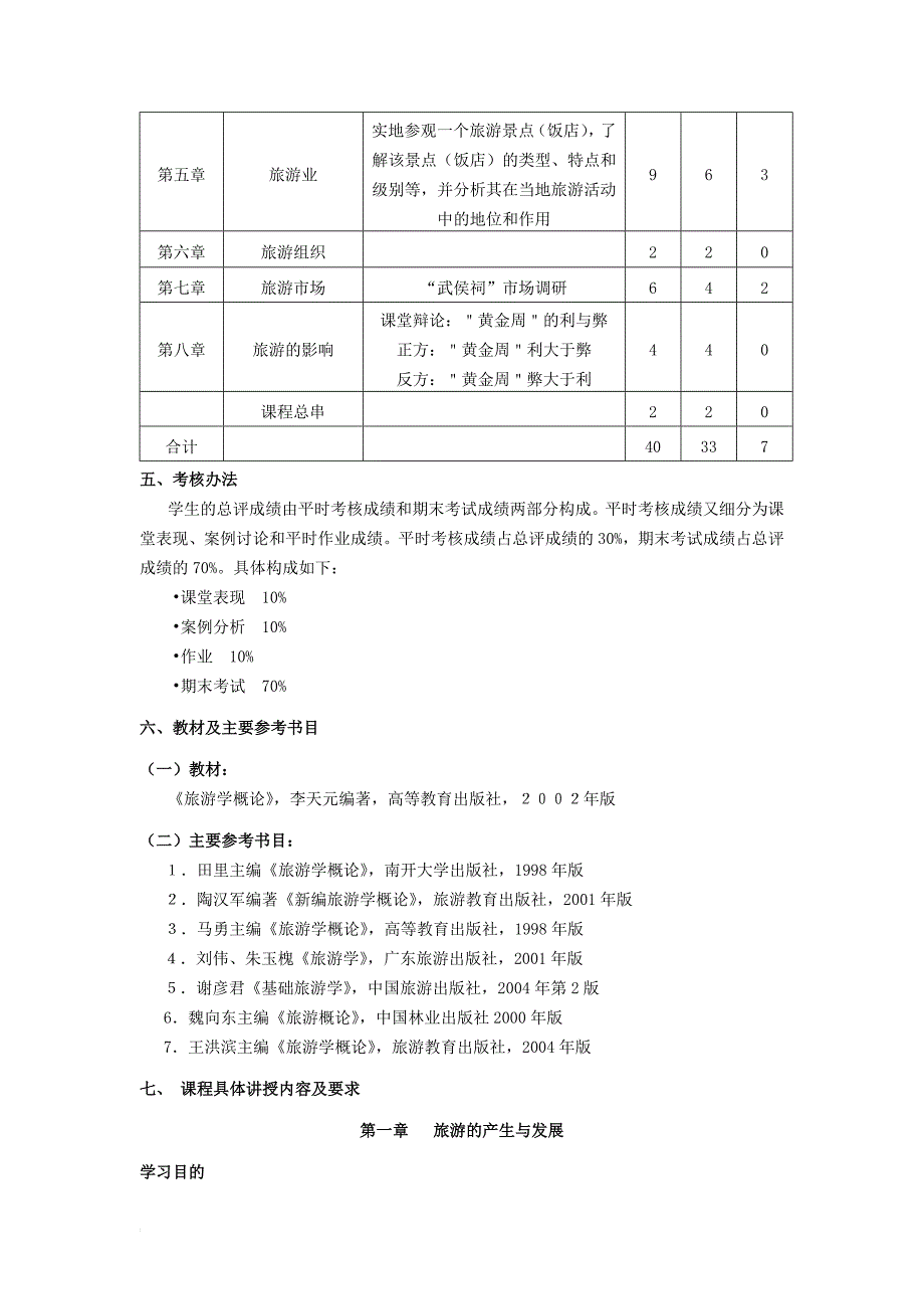 旅游学概论教学大纲_第2页