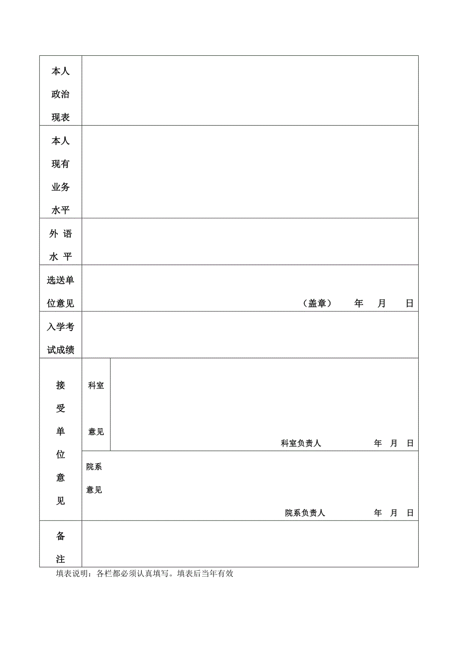 四川大学华西医院进修申请表;_第2页