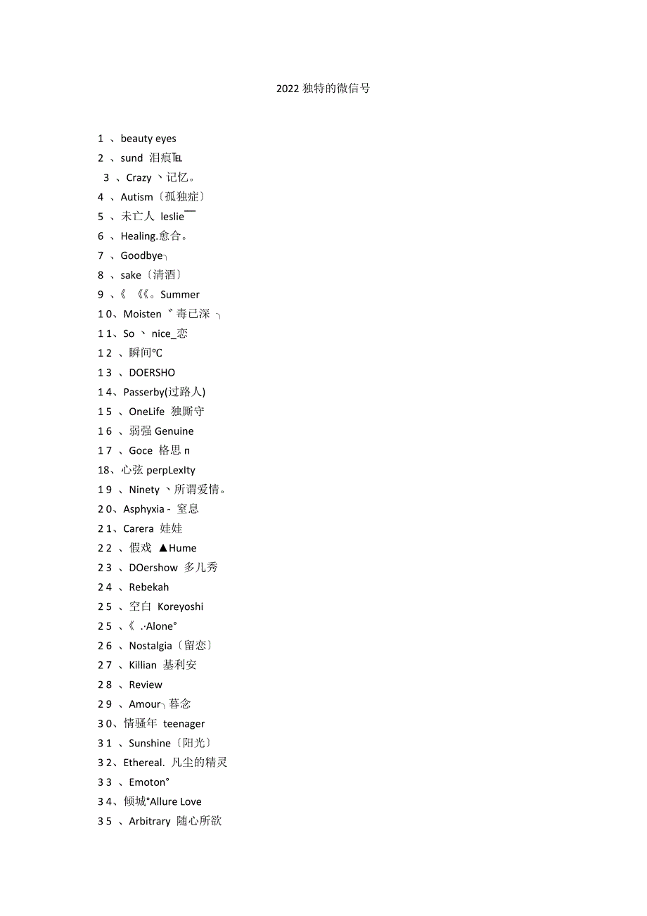 2022独特的微信号_第1页