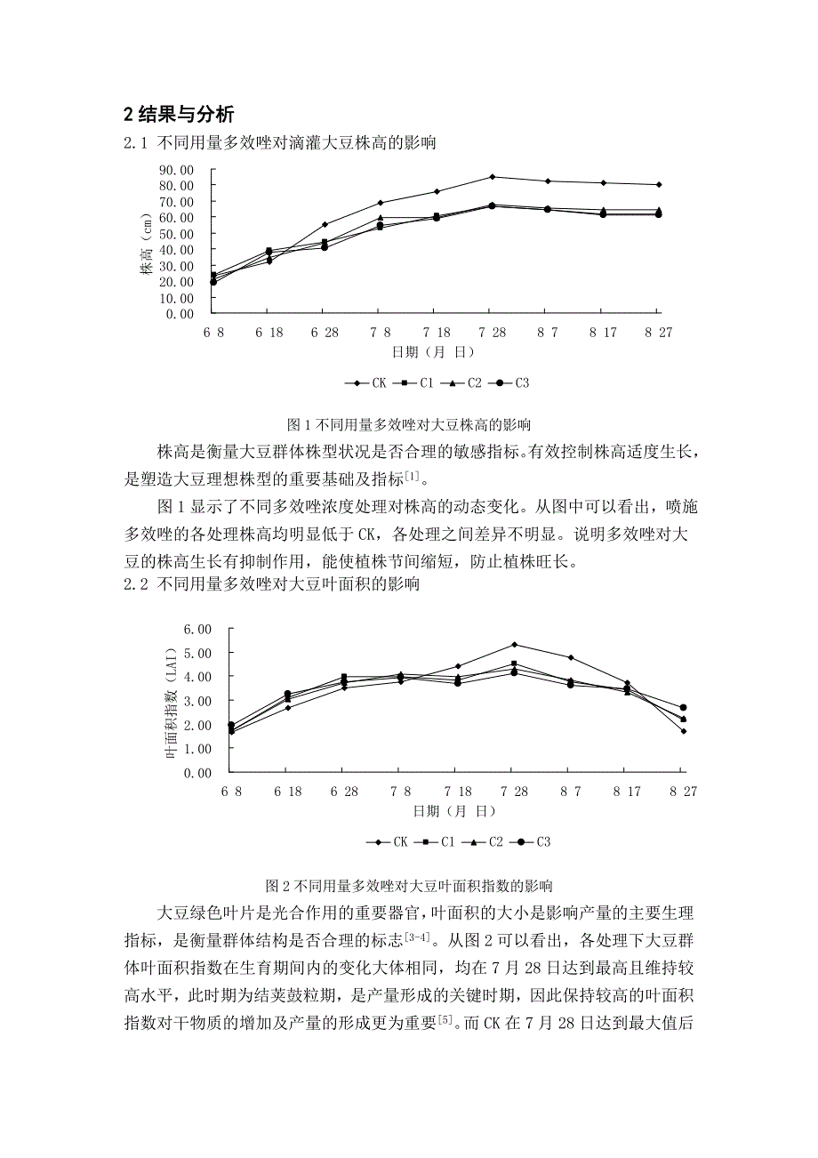 不同用量多效唑对滴灌大豆农艺性状和产量的影响.doc_第2页