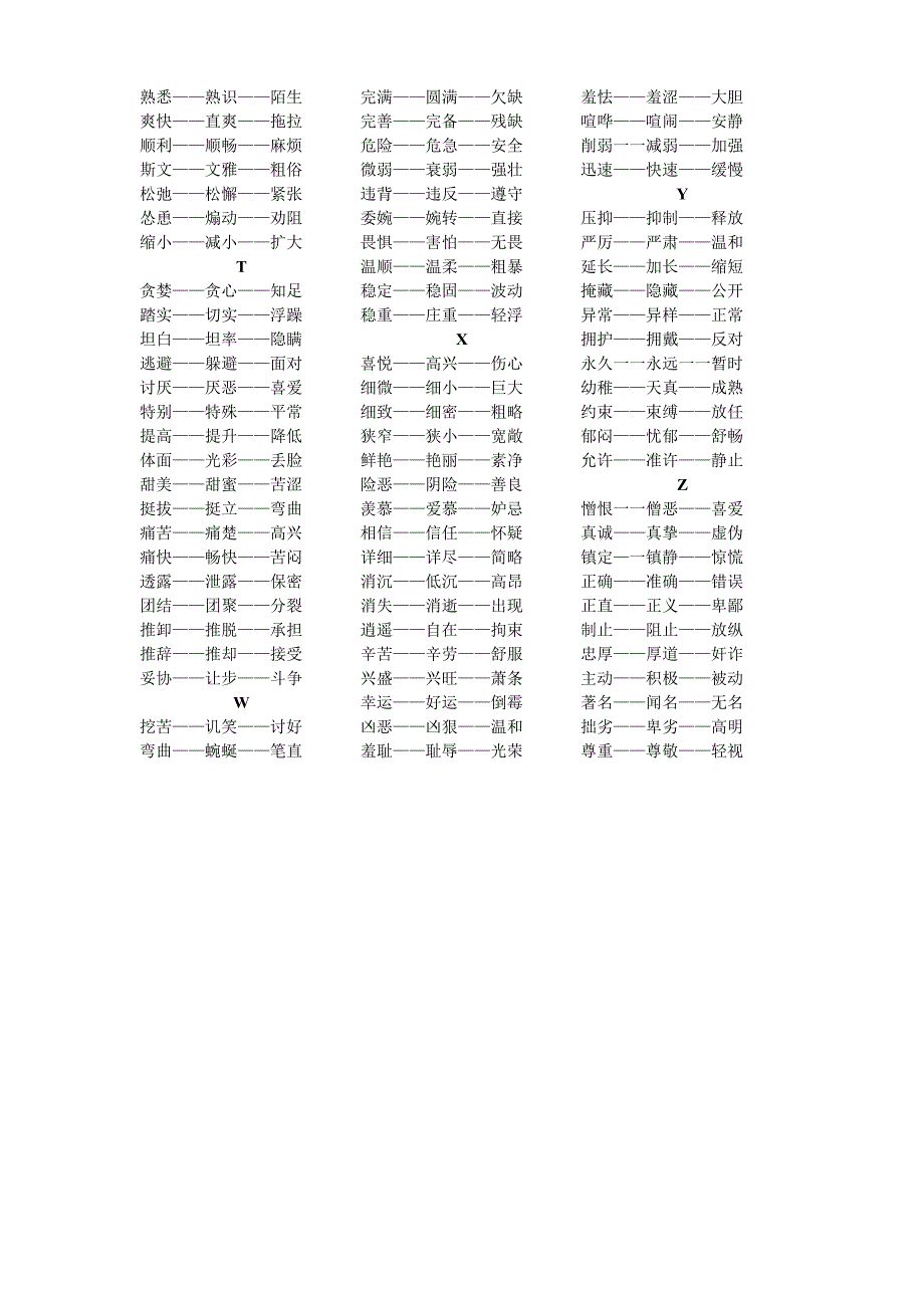 小学课本中常见的近反义词集录_第4页