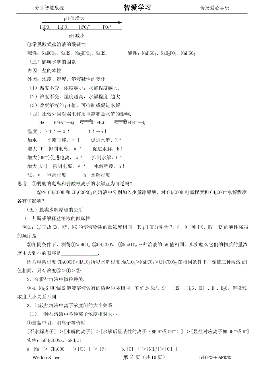 高中化学精讲盐类的水解.doc_第2页