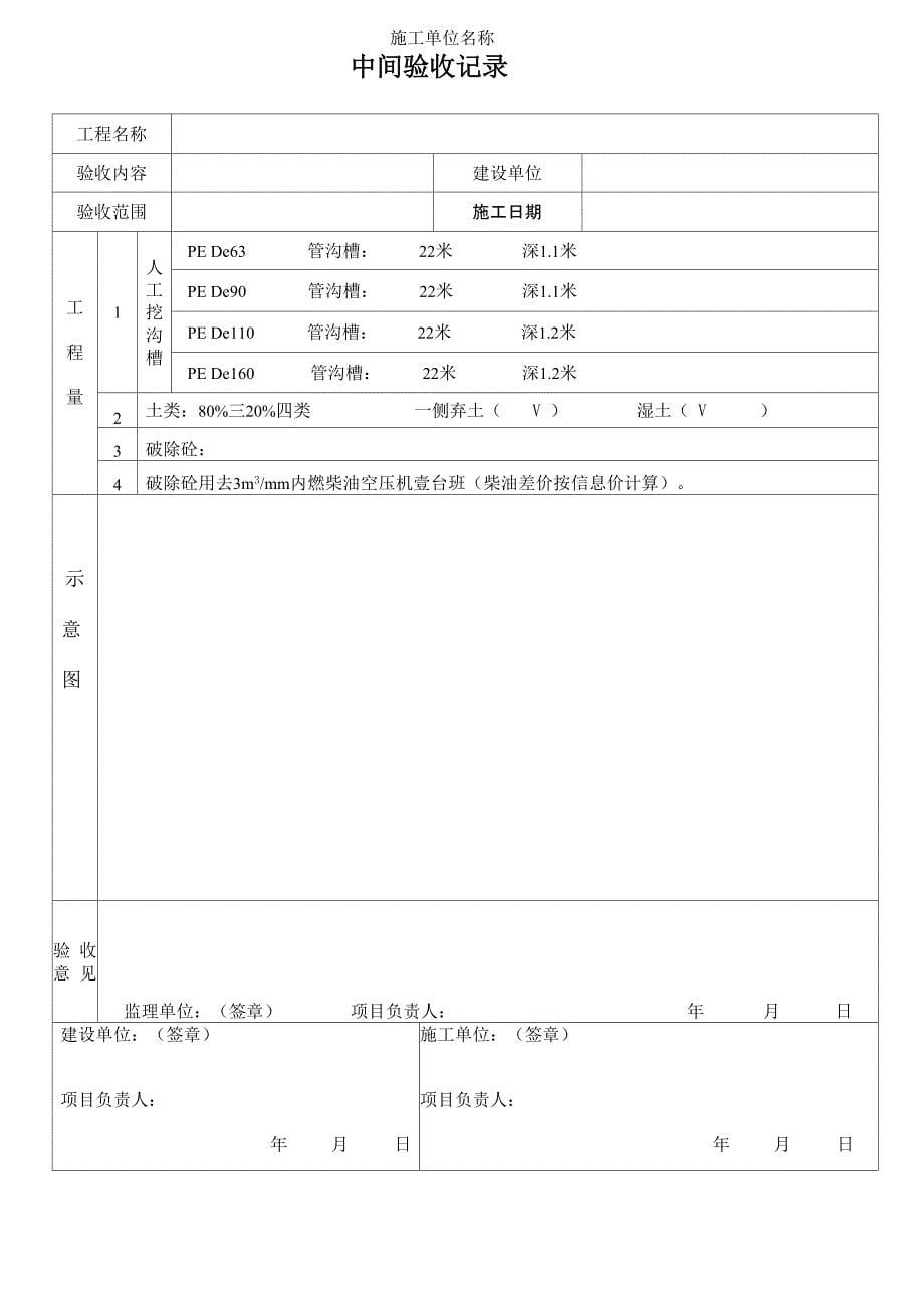 燃气工程中间验收记录(隐蔽工程)_第5页