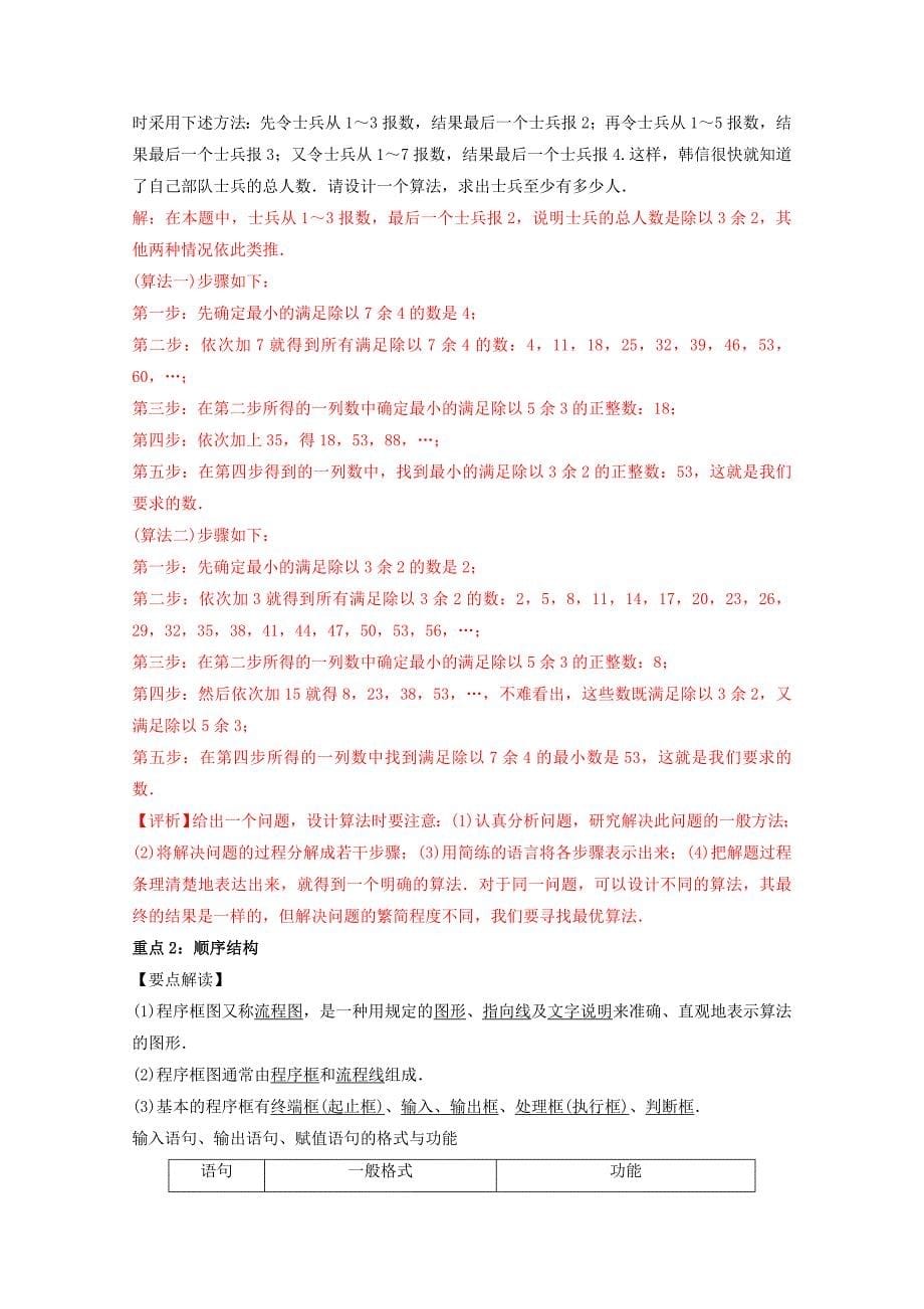 高一数学 人教版必修3：第一章 算法初步 含解析_第5页