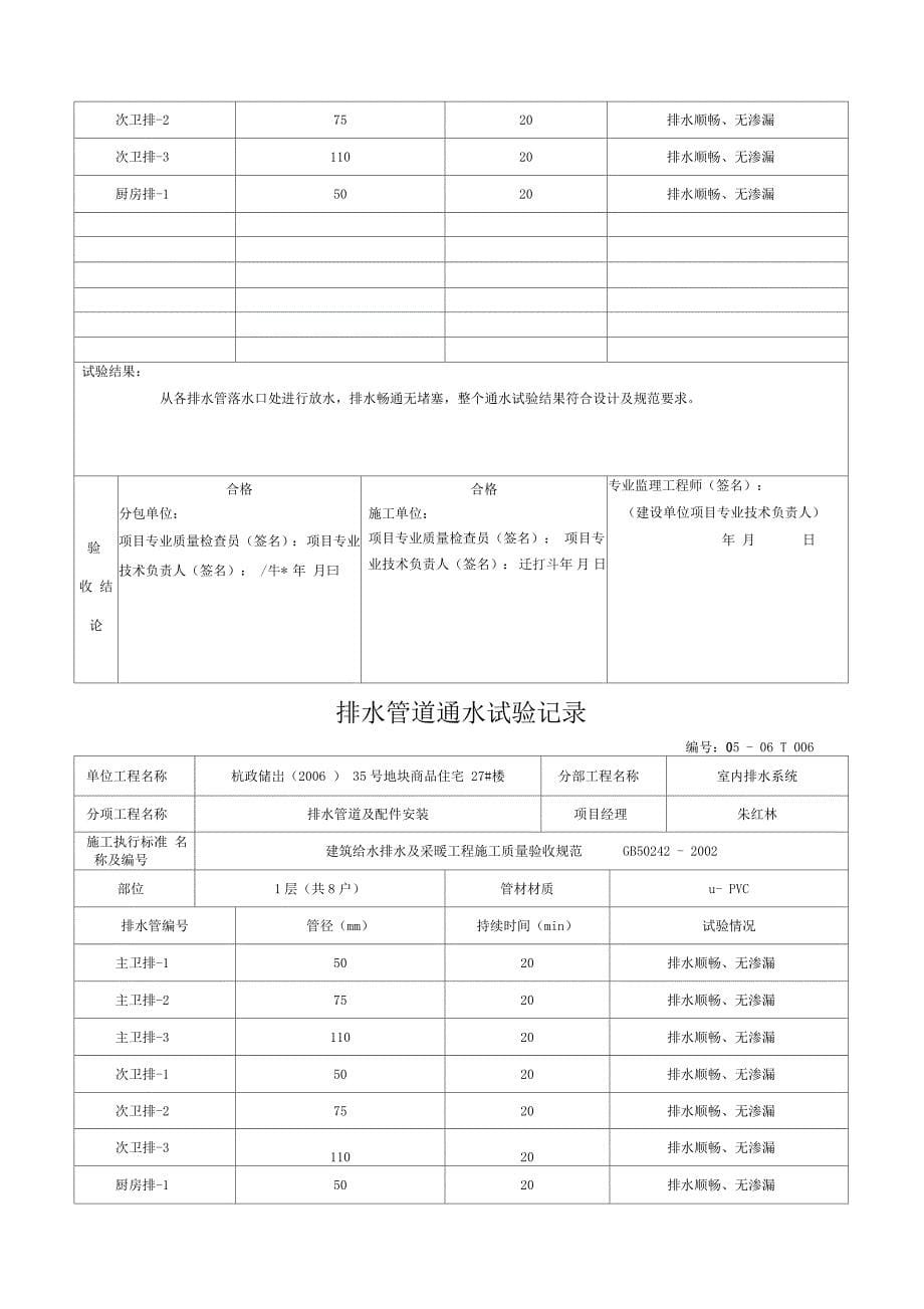 排水管道通水试验记录_第5页