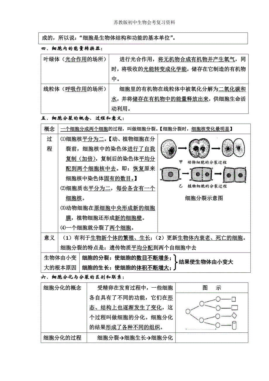 苏教版初中生物会考复习资料_第3页