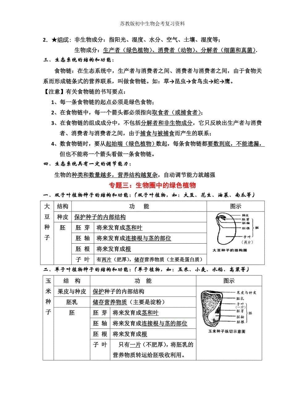 苏教版初中生物会考复习资料_第5页