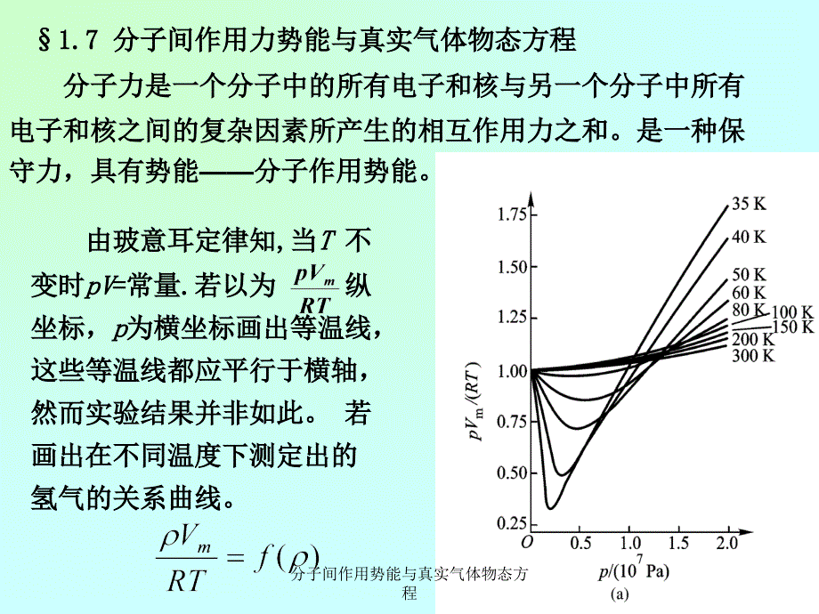 分子间作用势能与真实气体物态方程课件_第1页