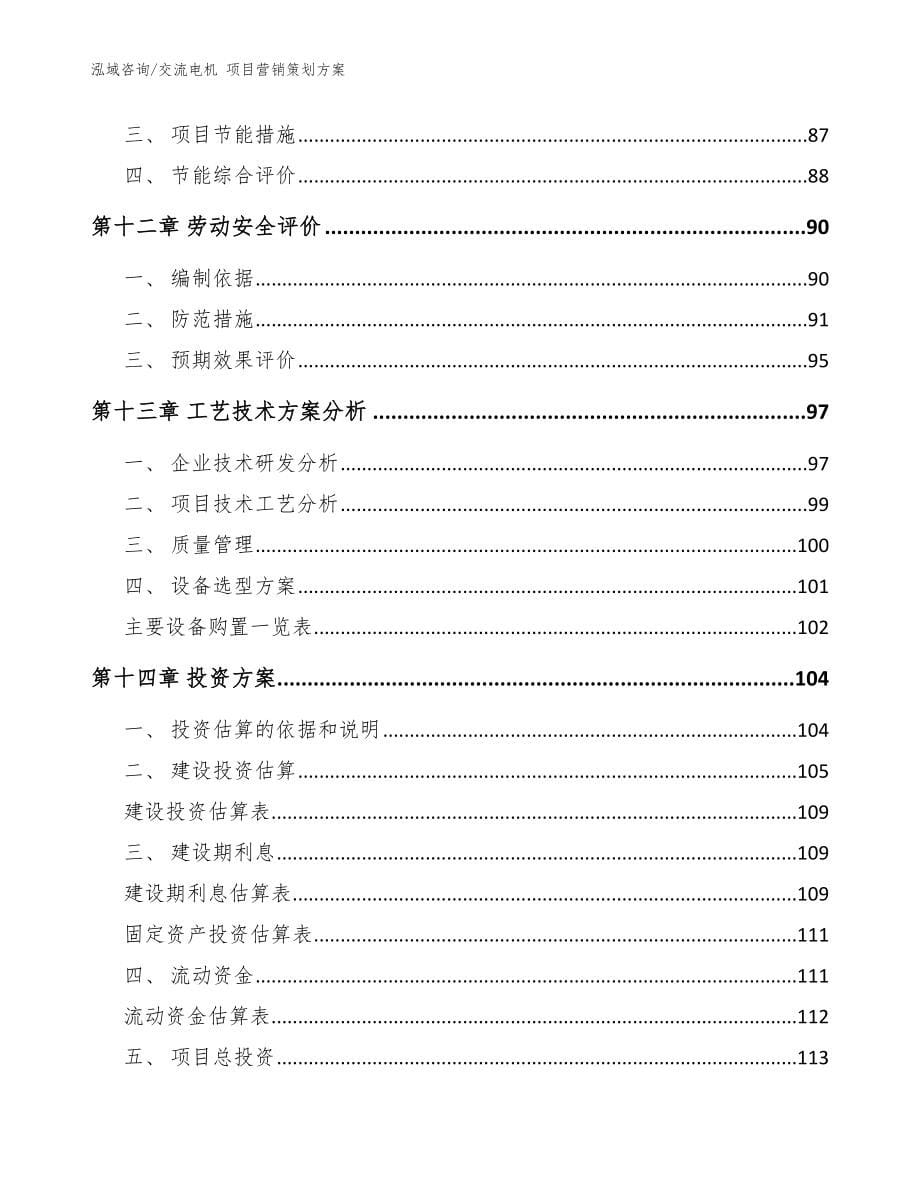 交流电机 项目营销策划方案（模板范文）_第5页