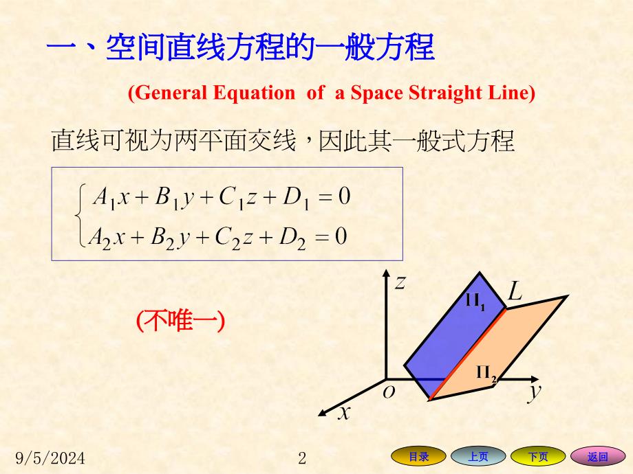 高等数学方明亮66空间直线及其方程_第2页