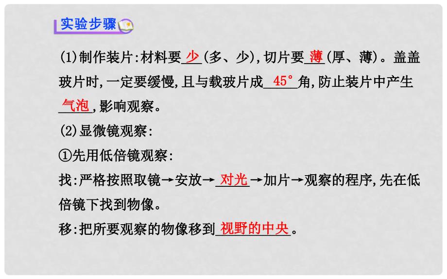 福建省高中生物 第1章 实验使用高倍显微镜观察几种细胞课件 新人教版必修1_第4页