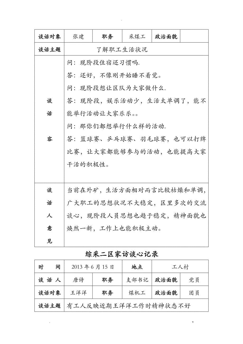 综采队家访谈心记录_第5页